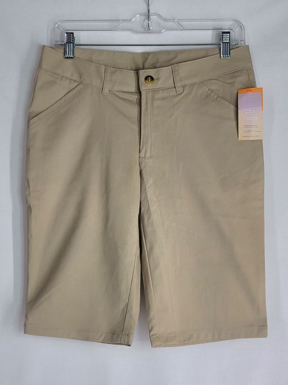 NWT Uniform FRENCH TOAST Bermuda Stretch Twill Khaki Tan Chino Shorts Size 6